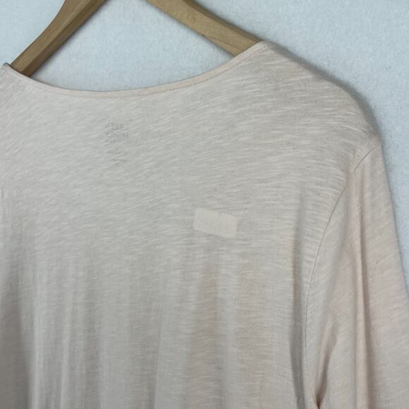 EILEEN FISHER GARNET HILL Nightgown XS Sleepwear Organic Cotton Pleat Slub Pink - Picture 8 of 14